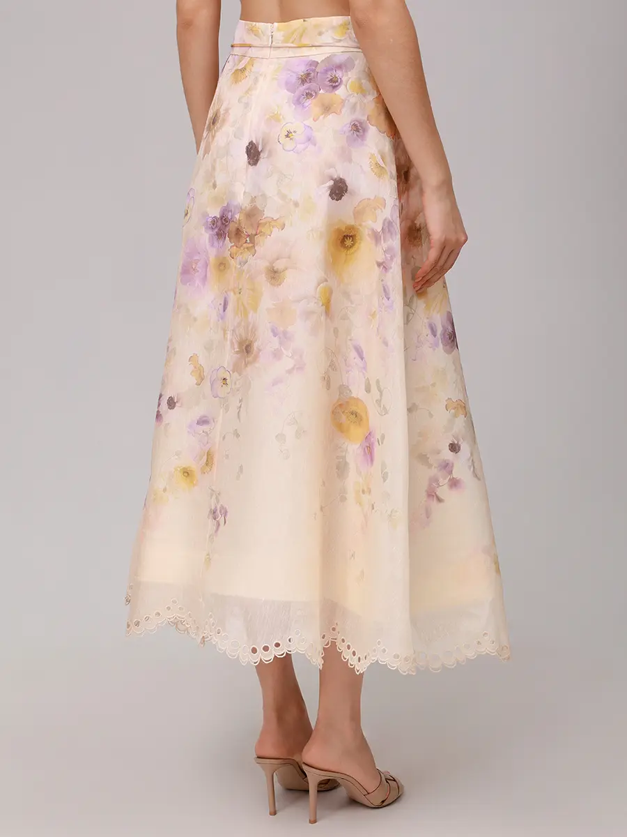 Юбка из шелка и льна