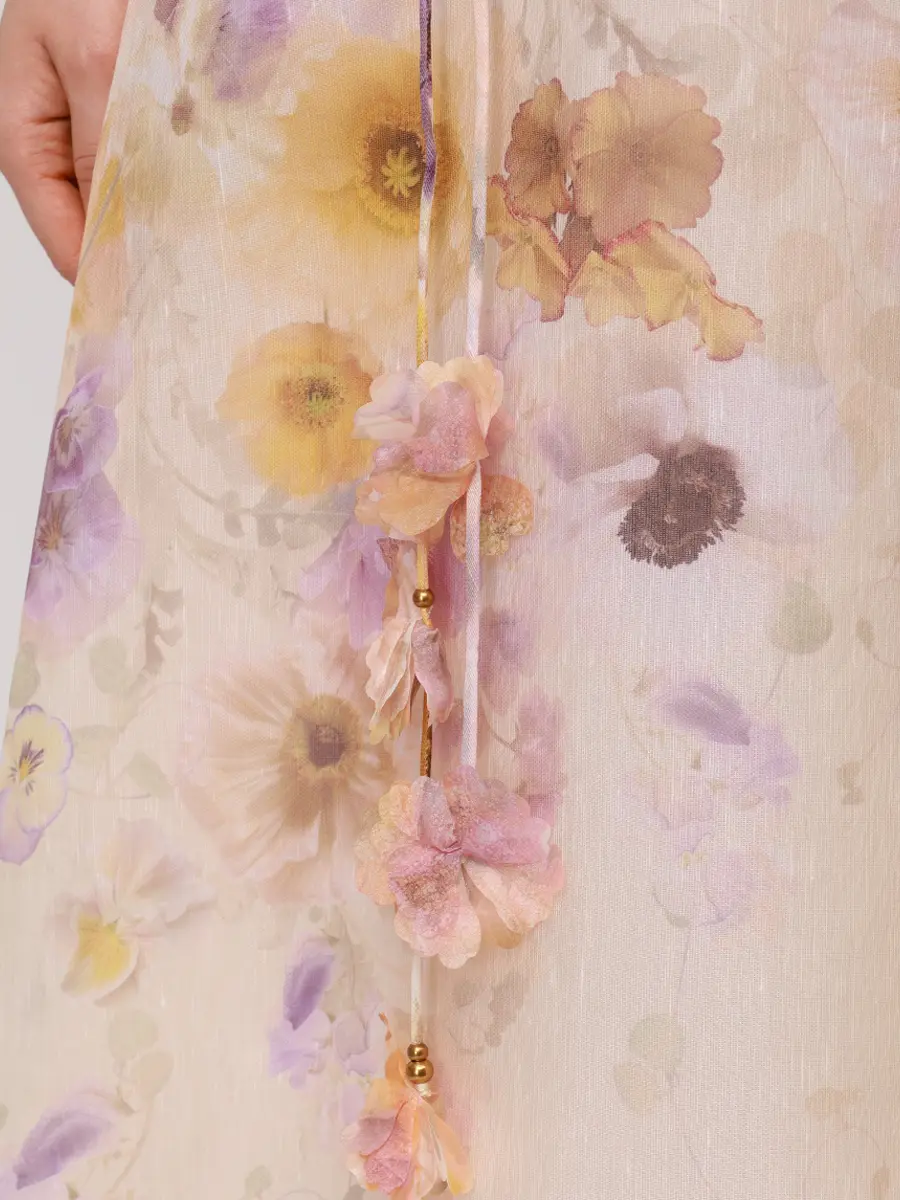 Юбка из шелка и льна