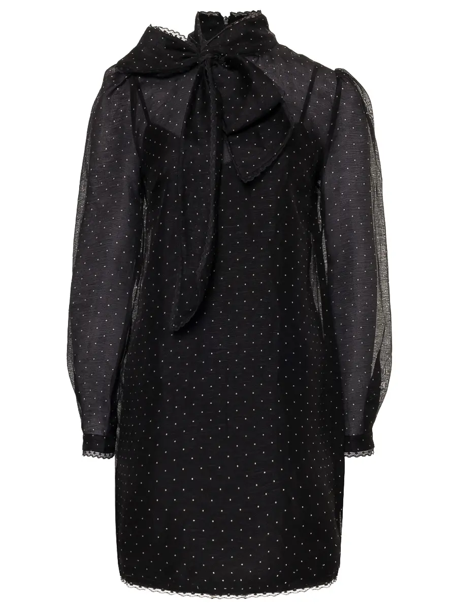 Платье из шелка и льна