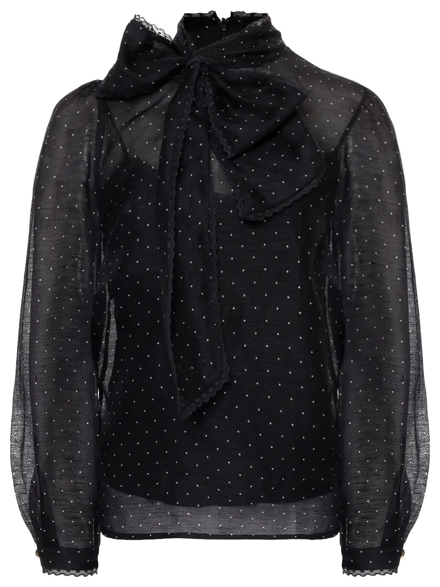 Блуза из шелка и льна