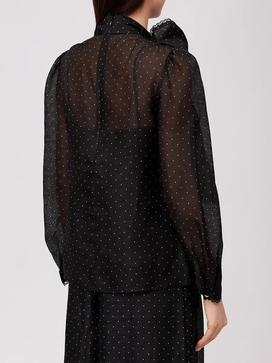 Блуза из шелка и льна