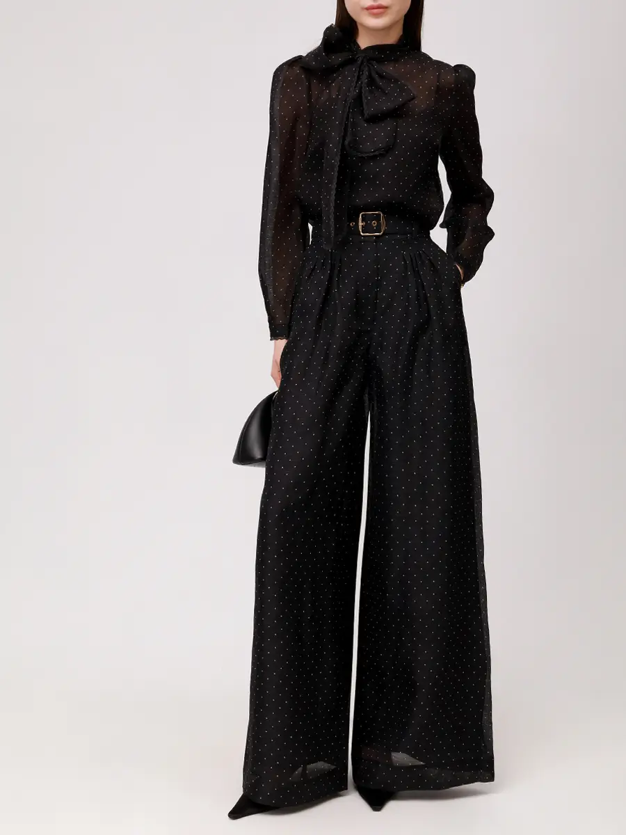 Брюки из шелка и льна