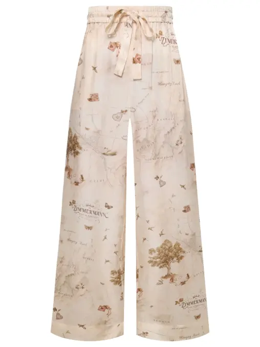 Брюки с принтом ZIMMERMANN