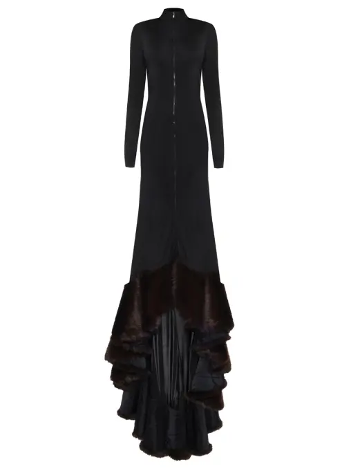 Платье из вискозы с экомехом DAVID KOMA