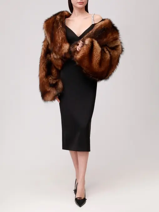 Полушубок из экомеха DAVID KOMA