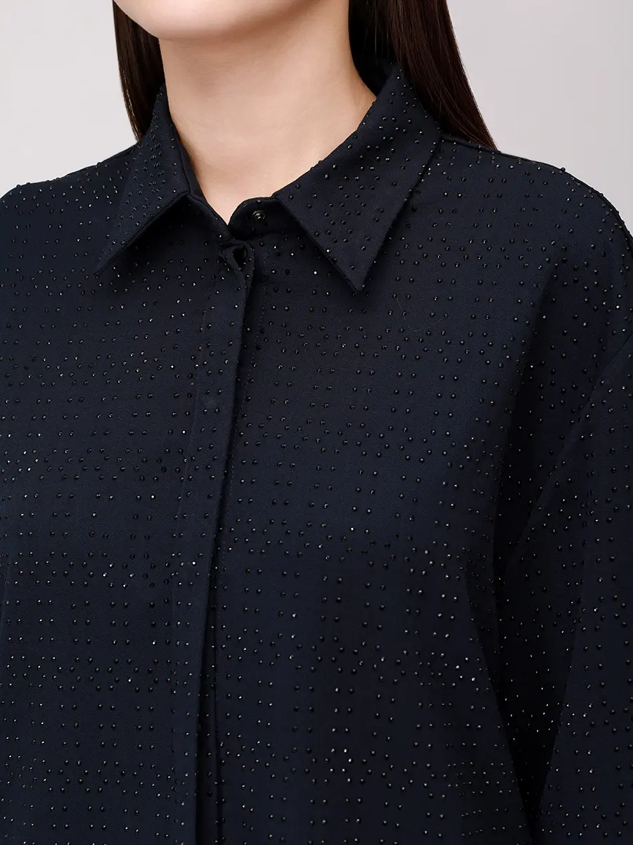 Рубашка со стразами