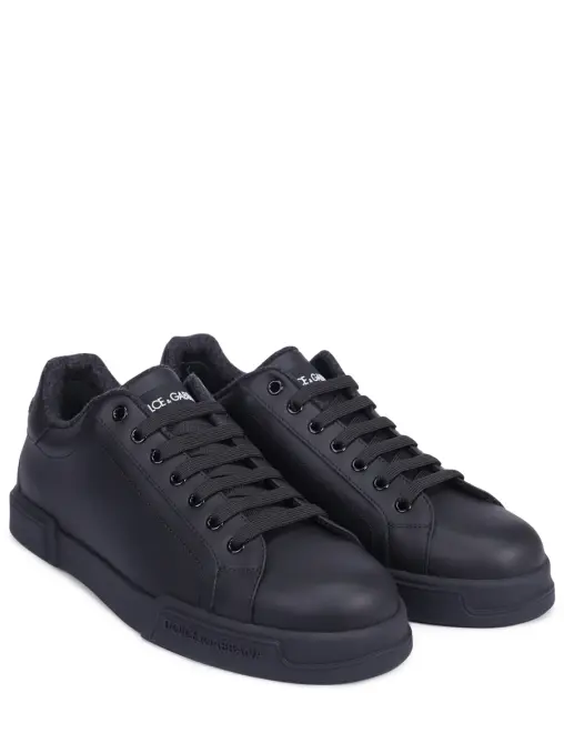 Кеды кожаные на байке Portofino DOLCE & GABBANA