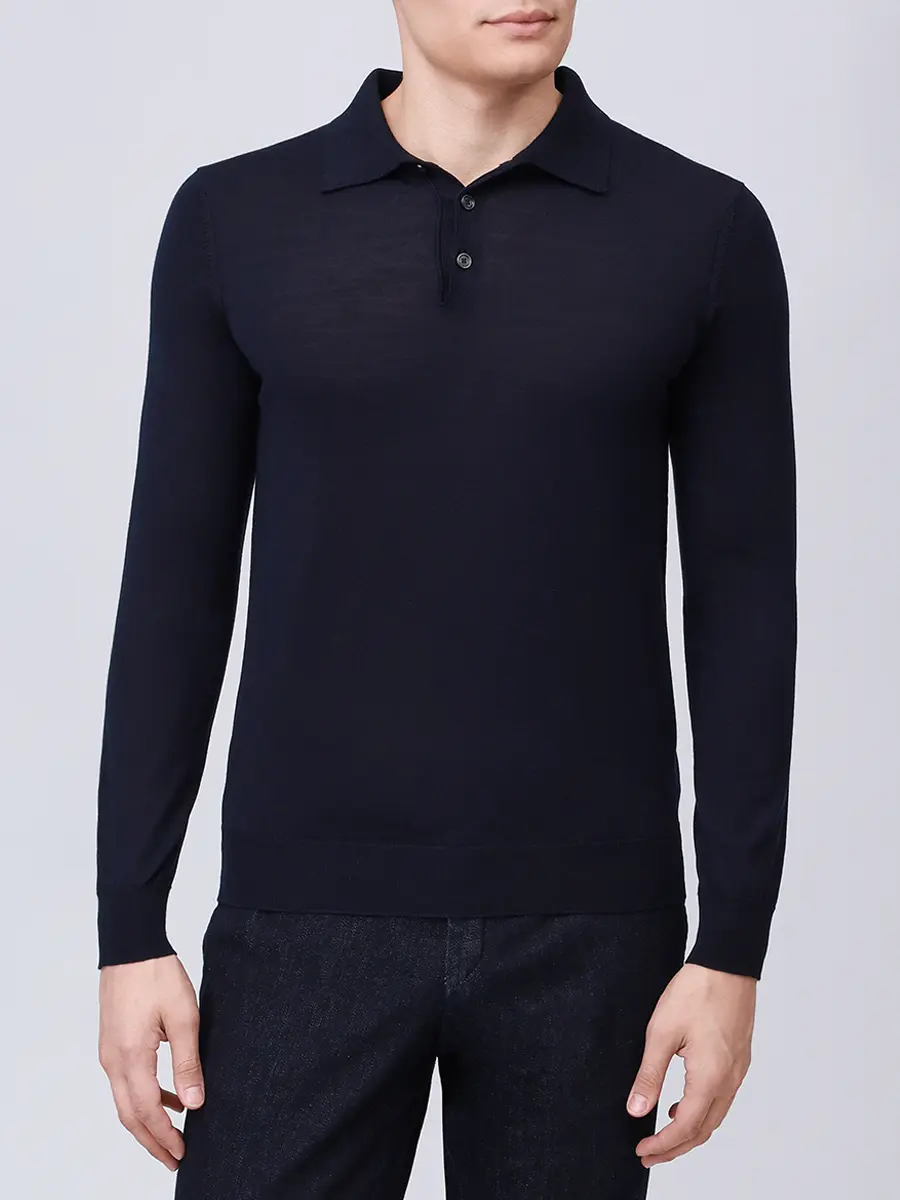 Поло из шерсти и шелка