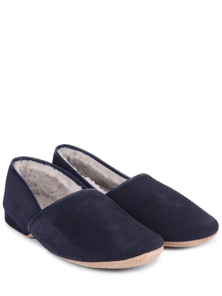 Тапочки замшевые на меху