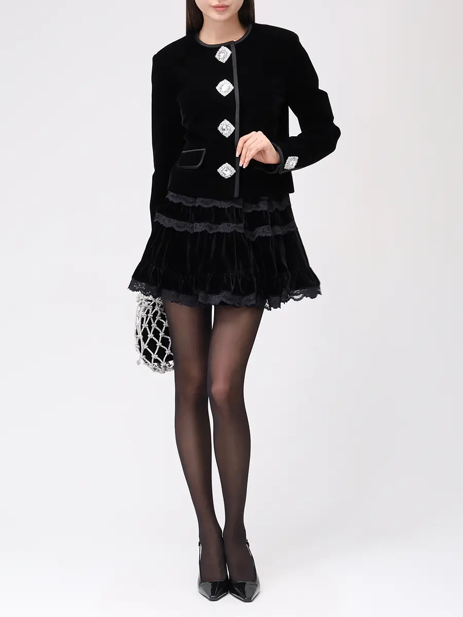 Юбка бархатная