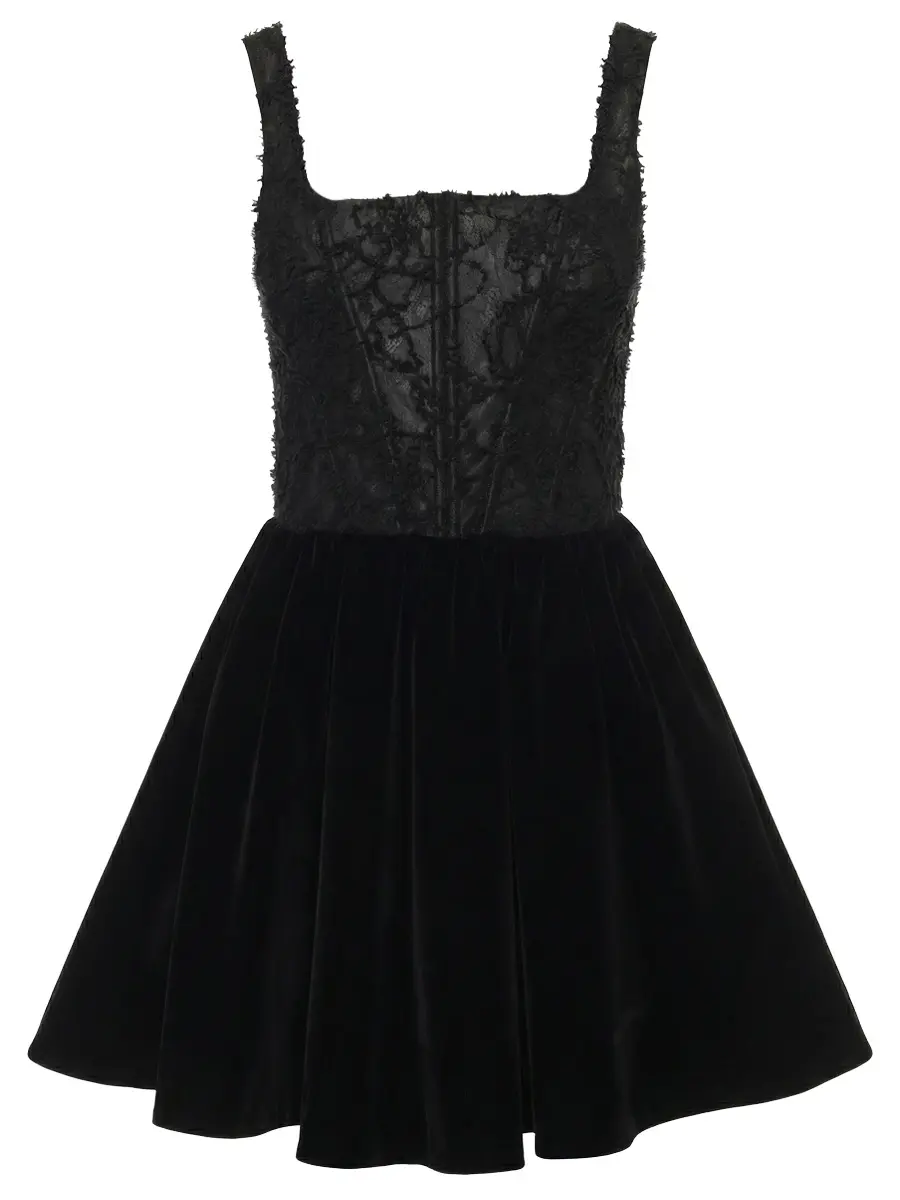 Платье из кружева и бархата