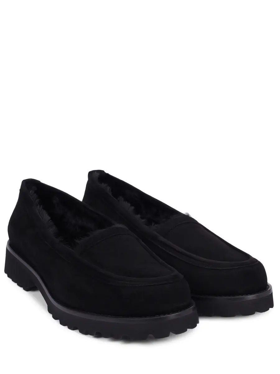 Лоферы замшевые на меху