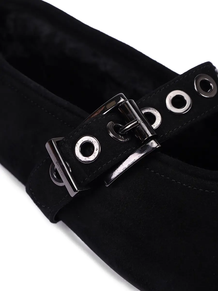 Балетки замшевые на меху