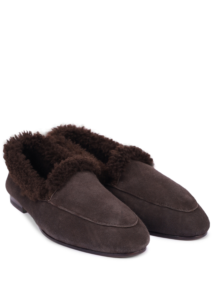 Лоферы замшевые на меху