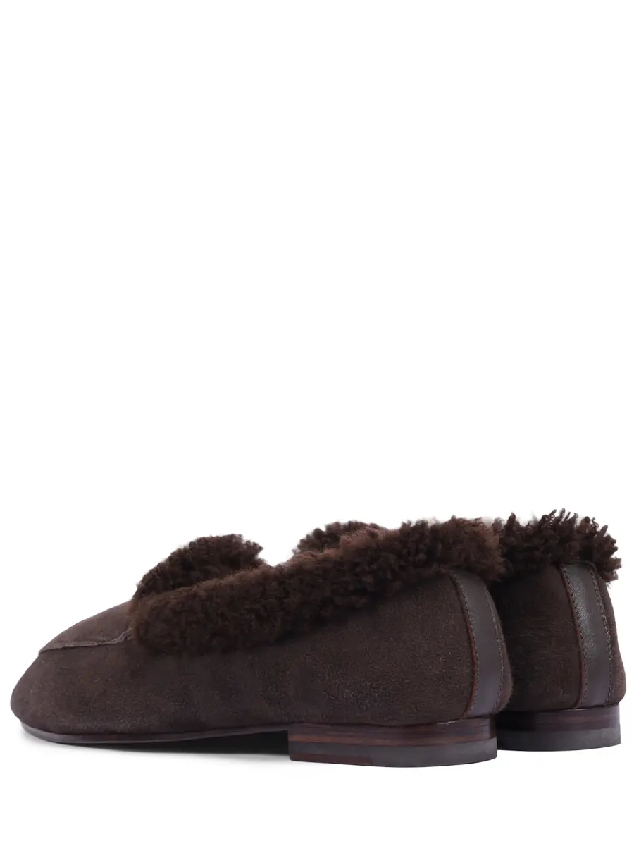 Лоферы замшевые на меху