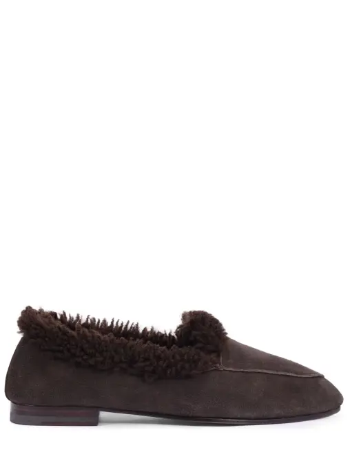 Лоферы замшевые на меху REFINED