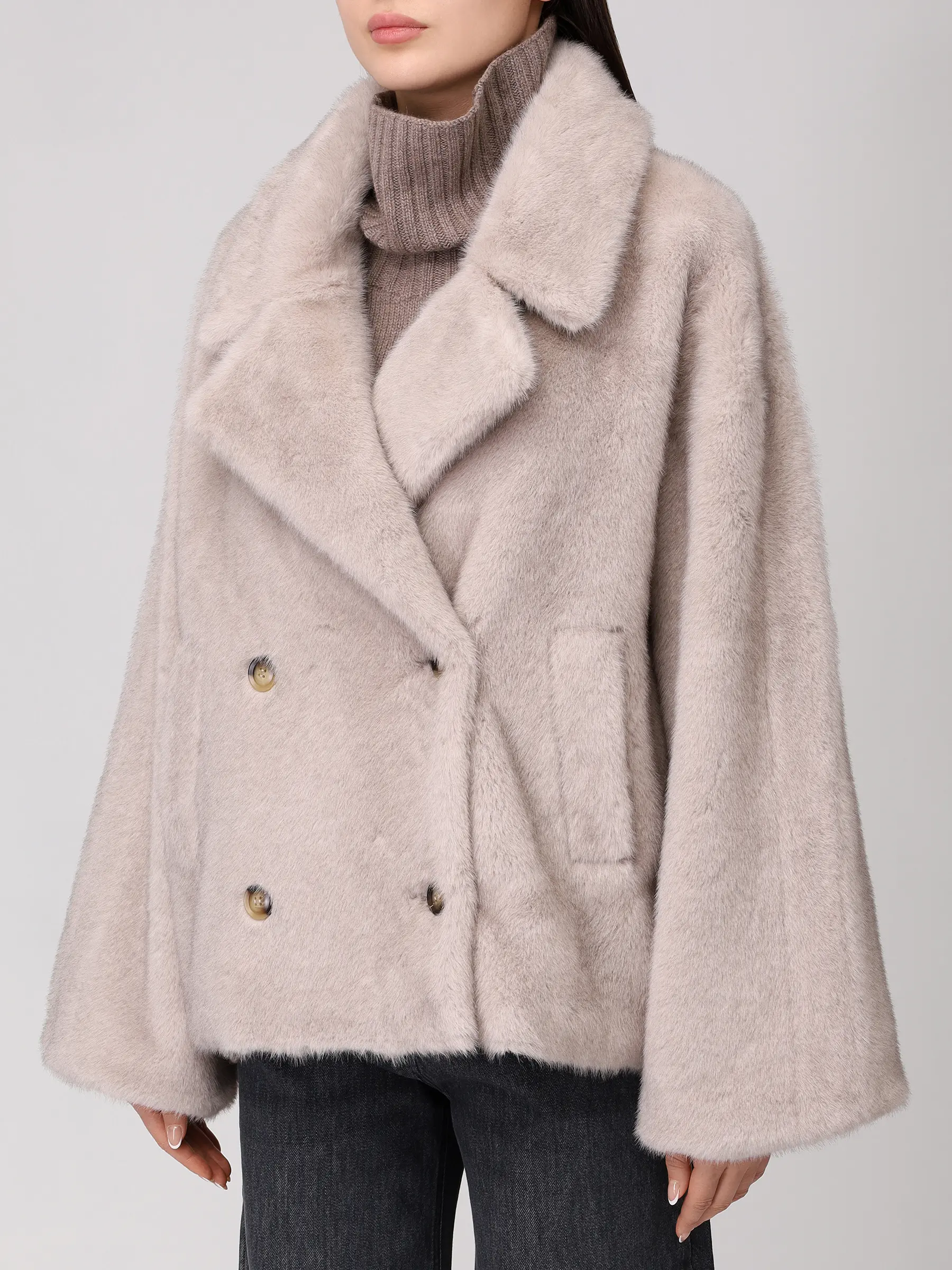 Полушубок из экомеха