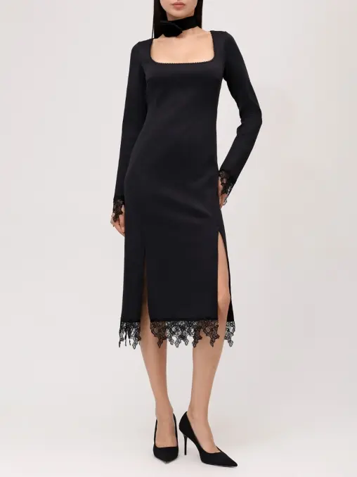 Платье с кружевом BLUMARINE