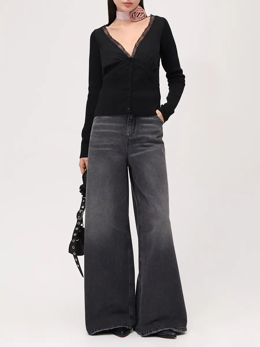 Кардиган комбинированный