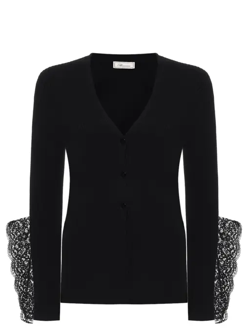 Кардиган из вискозы с кружевом BLUMARINE
