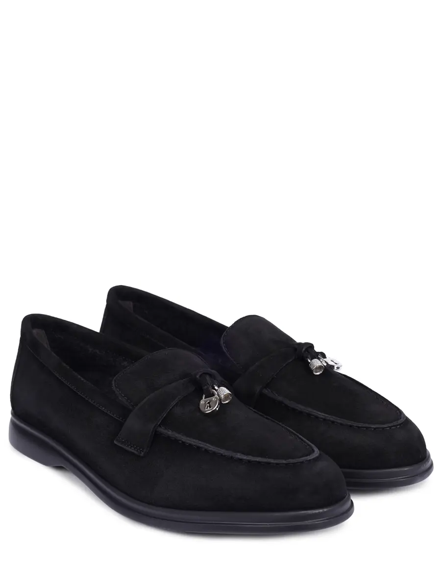 Лоферы замшевые на байке