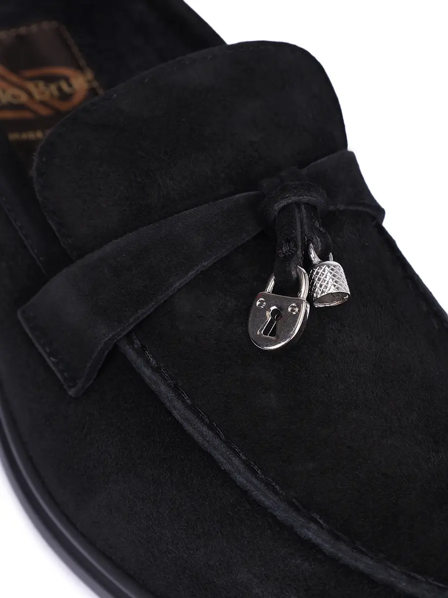 Лоферы замшевые на байке