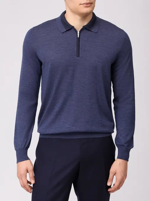 Поло из шерсти и шелка BERTOLO LUXURY MENSWEAR