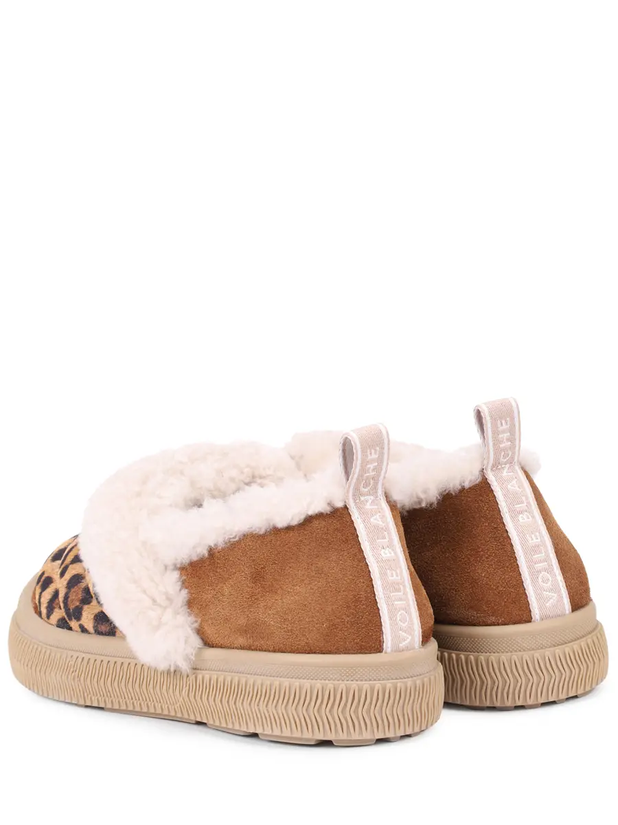 Слипоны из замши и меха