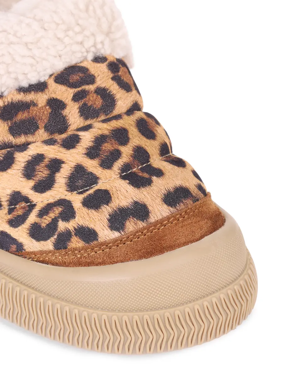 Слипоны из замши и меха