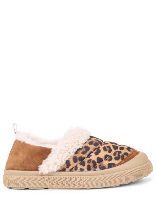 Слипоны из замши и меха VOILE BLANCHE