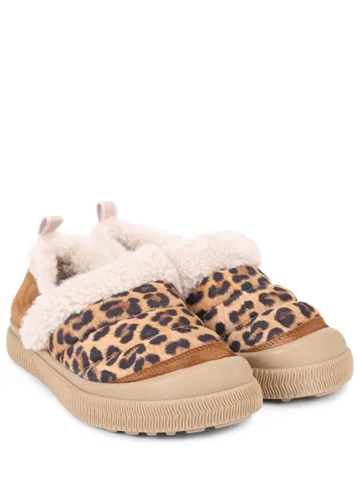 Слипоны из замши и меха VOILE BLANCHE