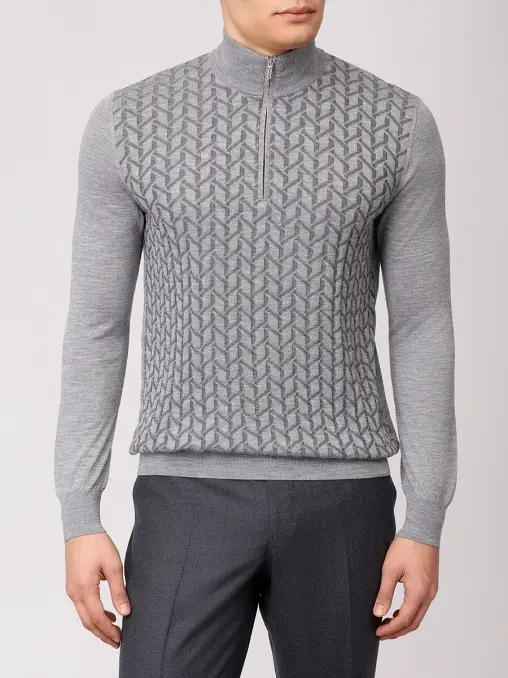 Джемпер из шерсти и шелка BERTOLO LUXURY MENSWEAR