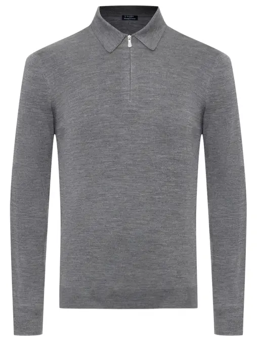 Поло из шерсти и шелка BARBA NAPOLI