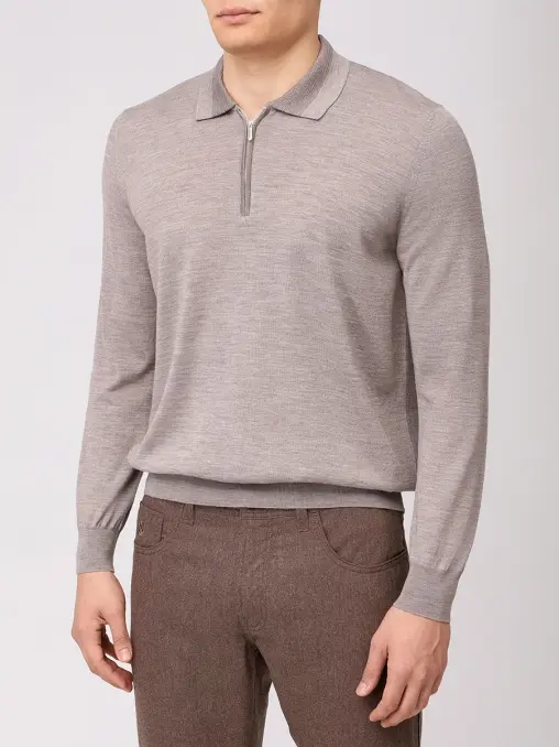 Поло из шерсти и шелка BERTOLO LUXURY MENSWEAR