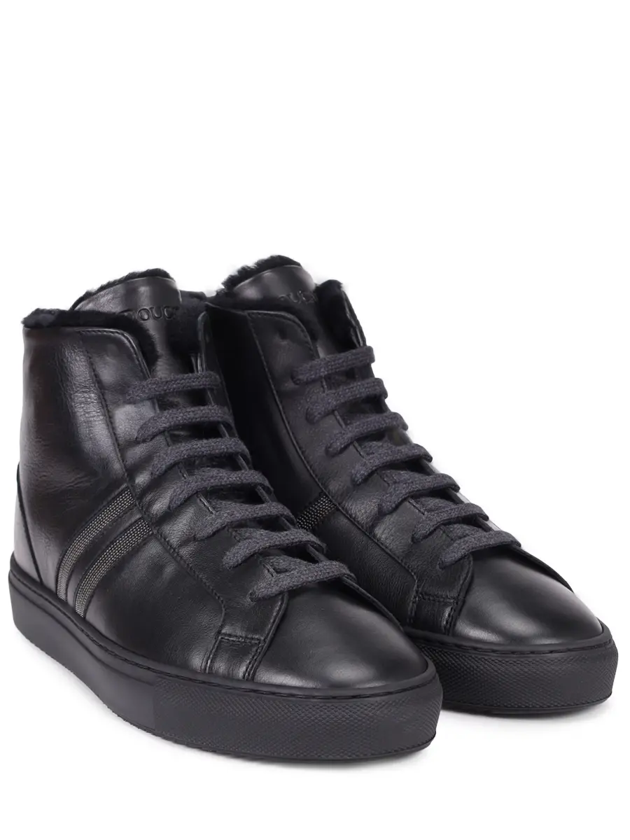 Кеды кожаные на меху