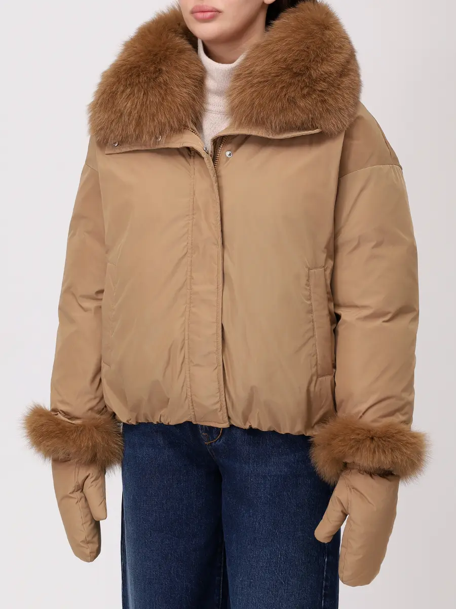 Пуховик однотонный