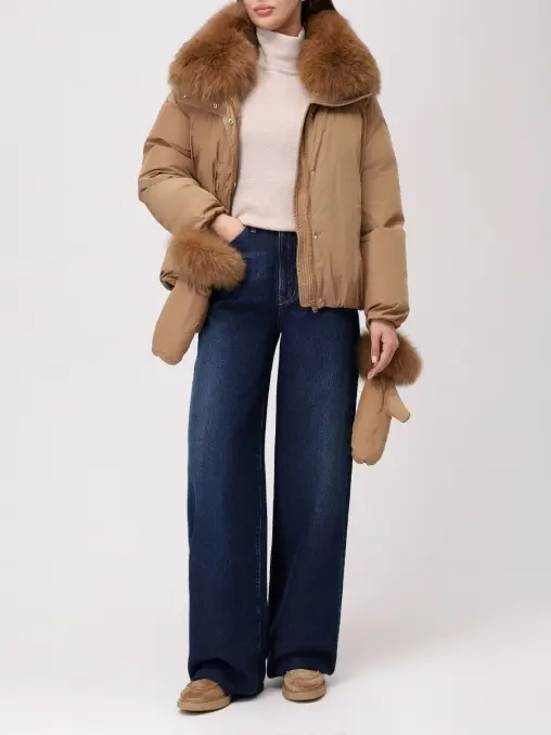 Пуховик однотонный YVES SALOMON