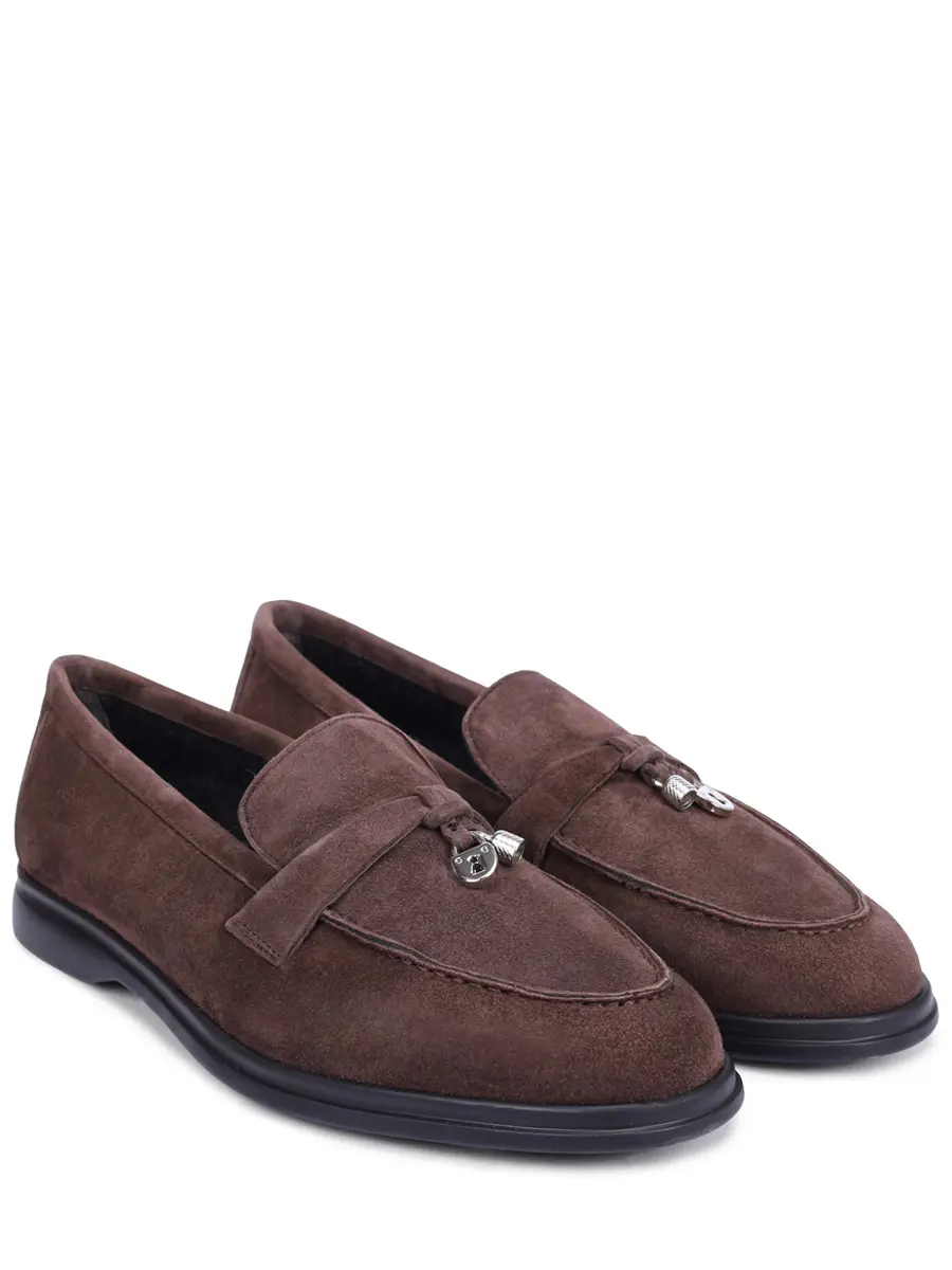 Лоферы замшевые на байке