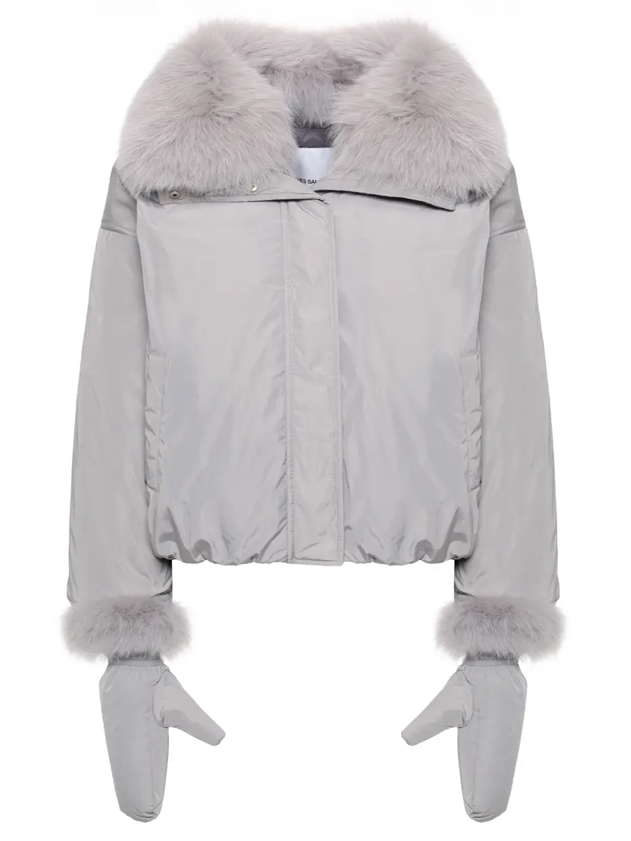 Пуховик однотонный