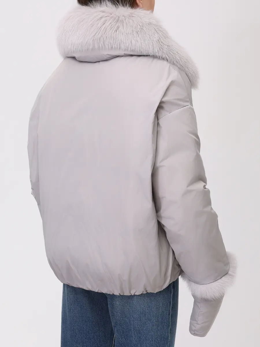 Пуховик однотонный