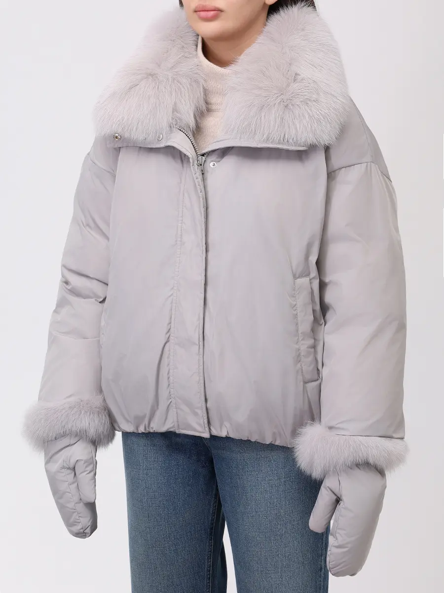 Пуховик однотонный