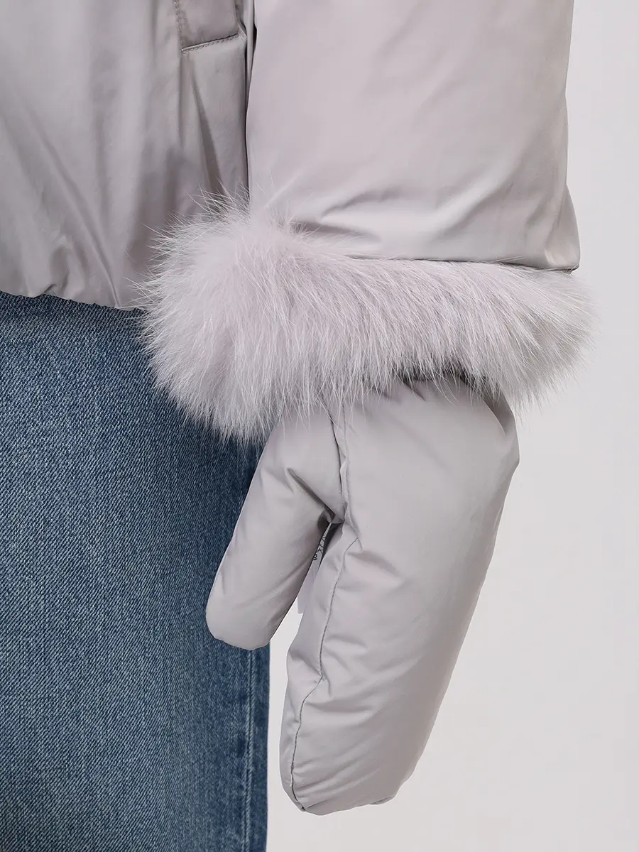 Пуховик однотонный