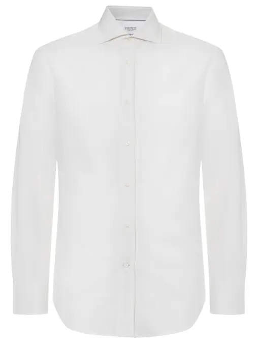 Рубашка Slim Fit шерстяная BRUNELLO CUCINELLI