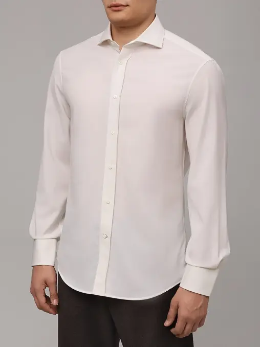 Рубашка Slim Fit шерстяная BRUNELLO CUCINELLI