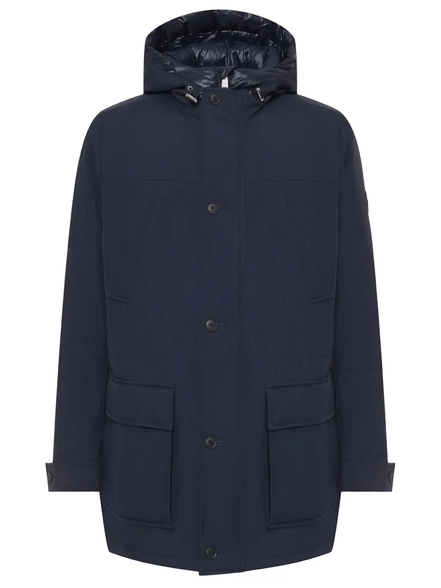 Пуховик однотонный