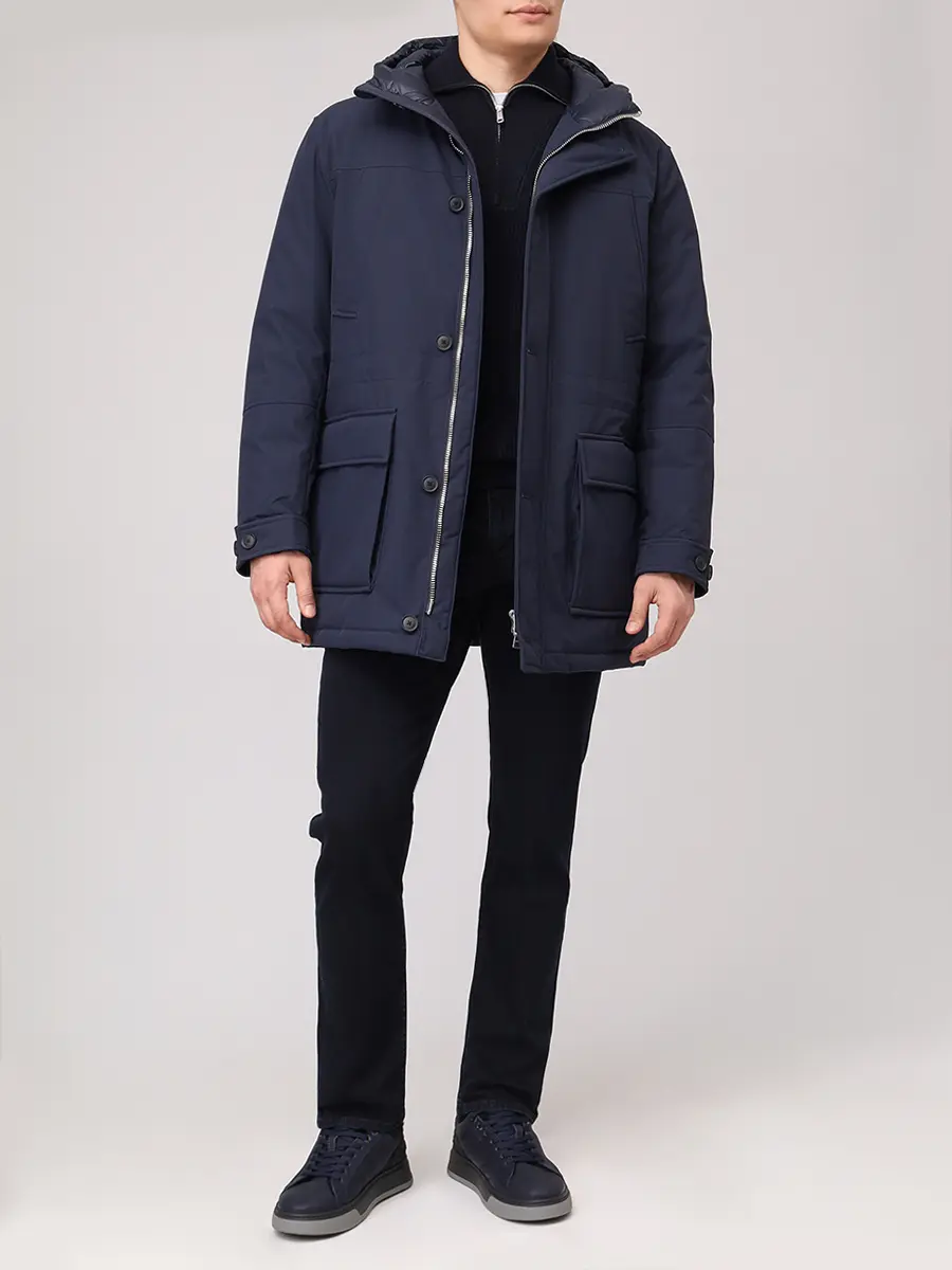 Пуховик однотонный