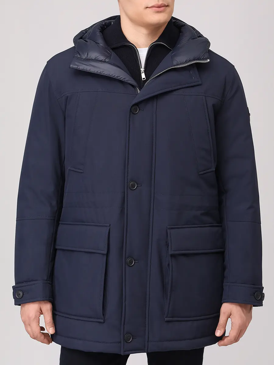 Пуховик однотонный