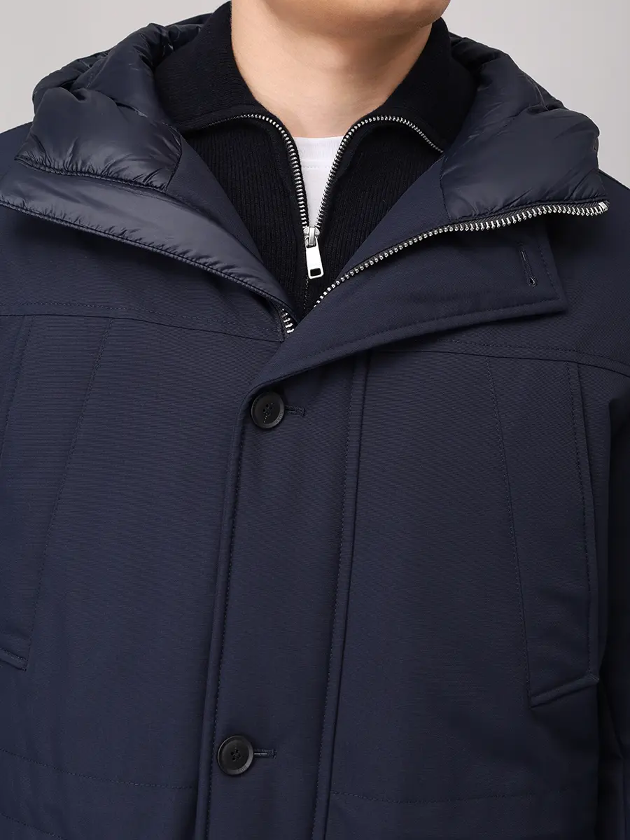 Пуховик однотонный