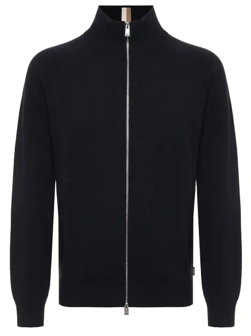 Кардиган из хлопка и шерсти BOSS