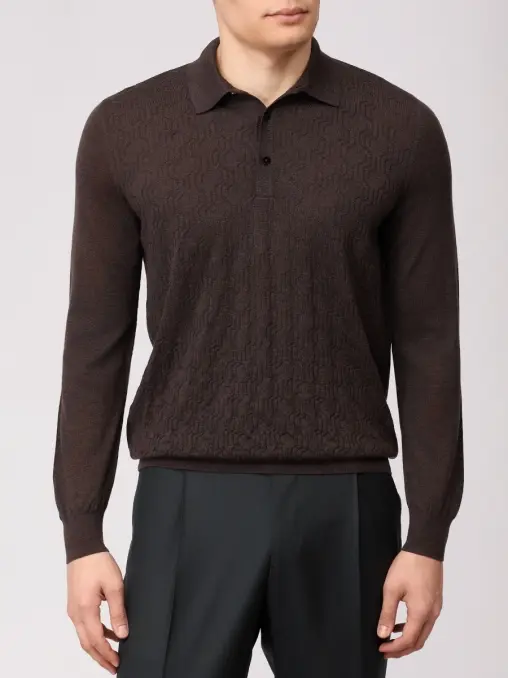 Поло из шерсти и шелка BERTOLO LUXURY MENSWEAR